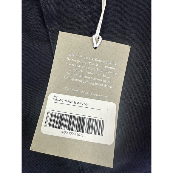NWT Everlane cropped slim navy pant - Picture 8 of 10